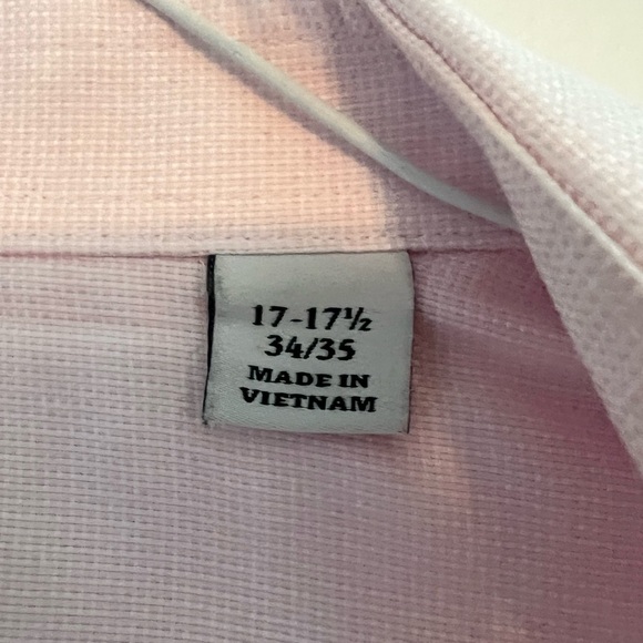 Men's Long-Sleeve Pink Dress Shirt, Size 17-17.5, 34-35 - Picture 4 of 11